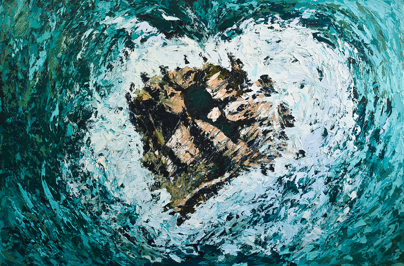 Pintura de pintor abstracto, realizado con espatuna
